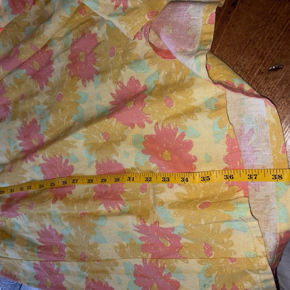 Women's Size L Whimsical Floral Babydoll Floral Housedress Cottagecore Cotton - Picture 4 of 5